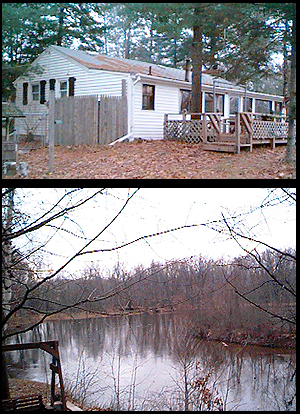 Top: Cottage. Borrom: Muskegan River, looking Northwest